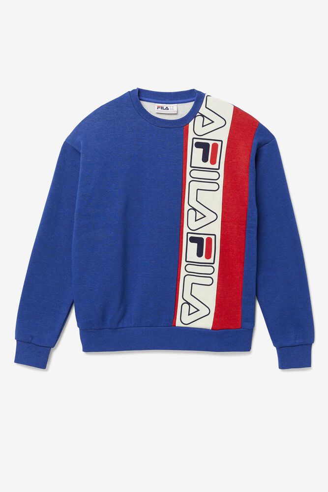 Fila Sweatshirt Mens Blue Powel Crew - Ireland 65374-FAUJ